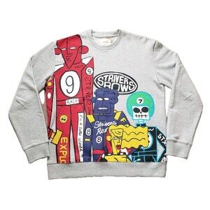 Strivers Row Silver Bell Racing Crew Size Medium Mens Grey Crewneck Sweatshirt